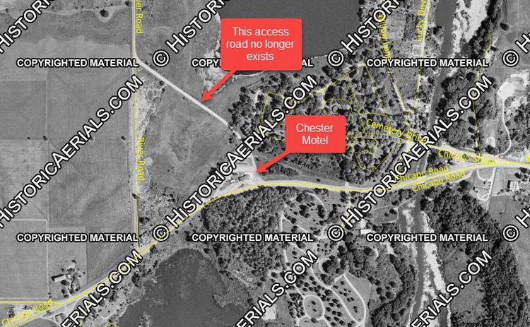 Chester Motel (Econolodge) - 1955 Aerial Showing Access To River Road